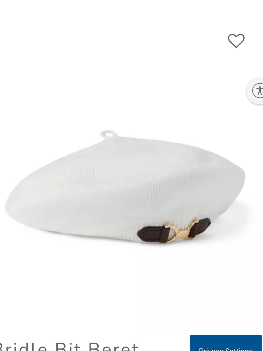 JANIE AND JACK BRIDLE BIT BERET WHITE BROWN GOLD BUCKLE